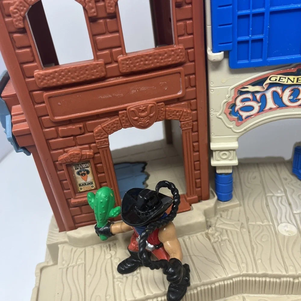 Fisher Price Great Adventures Cowboy Wild Western Stagecoach Town Cannon Figures